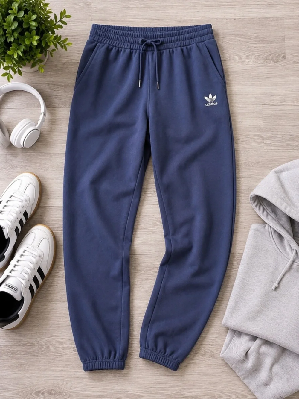 Adidas Originals Trefoil Slate Blue Fleece Joggers Men’s XL